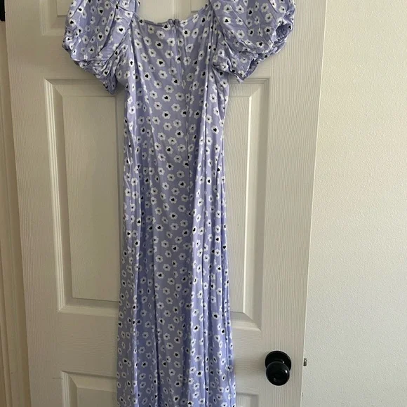 Miss Selfridge puff sleeve midi dress in lavender size US 8 - Picture 3 of 3